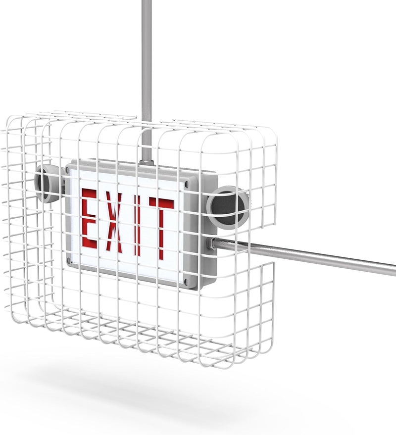 GARDTEC SC900-W1 Universal Mount, Exit Sign Damage Stopper Cage, Protective Polyester Cover Coated Steel Wire Guard, Surface and Conduit Compatible [NOW INCLUDES IMPROVED MOUNTING HARDWARE] - Image 1